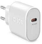 SBS Töltő adapter, USB-C, 30W, fehér (TETR1CPD30) (TETR1CPD30)