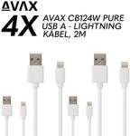 AVAX CB124W Pure 4X USB-A - Lightning Töltőkábel csomag, 2 m (4 X AVAX CB124)