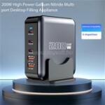 BlackBird GAN200W töltő 1xUSB-C PD100W, 2xUSB-C PD20W, 2xUSB (ezüst) (BH1638) (BH1638)
