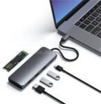 Satechi Aluminium USB-C Hybrid Multiport adapter (SSD Enclosure, HDMI 4K, 2 x USB-A 3.1 Ge 2 up to 10 Gbps, szürke) (ST-UCHSEM) (ST-UCHSEM)