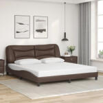 vidaXL barna műbőr ágykeret fejtámlával 180 x 200 cm (VD3208018)