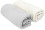 MimiNu MimiNu, scutece din muselina, gri + crema, 75x75 cm, 2 buc