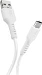 SBS USB-A apa - USB-C apa Adat- és töltőkábel 1m - Fehér (TECABLEMICROC10W) (TECABLEMICROC10W)