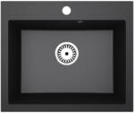  Gránit mosogató NERO Piazza-60 + szifon (fekete)