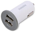  Szivartöltő fej, 2x USB, 2.1A, fehér, Remax