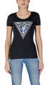 Guess Rövid ujjú pólók SS CN TRIANGLE FLOWER W5RI00 J1314 Fekete EU L