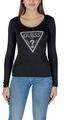 Guess Rövid ujjú pólók LS CN SHINY TRIANGLE W5RI65 J1314 Fekete EU XS