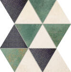 Tubadzin Domino Margot Green 25, 8x32, 8 matt+fényes mozaik - tubadzinfurdoszoba