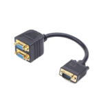 Gembird VGA elosztó adapter kábel 0.2m fekete Gembird (CC-VGAX2-20CM)