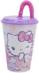 Stor Hello Kitty szívószálas pohár, műanyag 430 ml (81730)