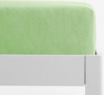 Goldea cearceaf de pat cu elastic din frotir - verde deschis 180 x 200 cm
