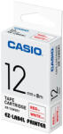Casio Feliratozógép szalag XR-12WER1 12mmx8m Casio piros/fehér (XR12WER1) - iroda-ellatas