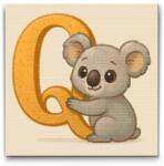  Gyémántszemes kirakó - Q betű - Állattal 2 Méret: 50x50cm, Keretezés: Keret nélkül (csak a vászon), Gyémántok: Kerek