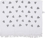 Clayre & Eef Prosop de maini si fata bumbac negru alb Inimioare 40x66 cm (CTLHS) Prosop