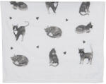 Clayre & Eef Prosop de maini si fata bumbac alb gri Pisicute 40x66 cm (CTCAK) Prosop