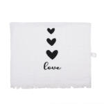 Clayre & Eef Prosop de maini si fata bumbac alb negru Love 40x66 cm (CTLBS-1) Prosop