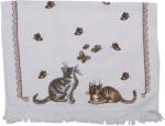 Clayre & Eef Prosop de maini si fata bumbac maro alb 40x66 cm (CT014) Prosop