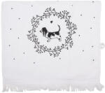 Clayre & Eef Prosop de maini si fata bumbac negru alb Catelus 40x66 cm (CTLGD-2) Prosop