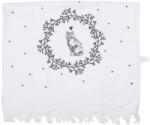 Clayre & Eef Prosop de maini si fata bumbac alb negru Pisicuta 40x66 cm (CTLGC-2) Prosop