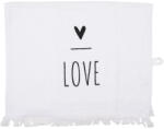 Clayre & Eef Prosop de maini si fata bumbac alb negru Love 40x66 cm (CT032) Prosop