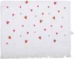 Clayre & Eef Prosop de maini si fata bumbac alb rosu Inimioare 40x66 cm (CTFAS-1) Prosop