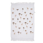 Clayre & Eef Prosop de maini si fata bumbac alb maro Ciupercute 40x66 cm (CTLFJ) Prosop