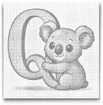  PontPöttyöző - Q betű - Állattal 2 Méret: 50x50cm, Keretezés: Műanyagtáblával, Szín: Fekete