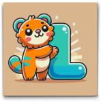  Festés számok szerint - L betű - Állattal Méret: 50x50cm, Keretezés: Kerek keret