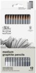 Winsor & Newton Set de 12 creioane grafit - duritate medie Winsor & Newton