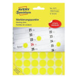 AVERY Etikett címke, o18mm, jelölésre, 24 címke/ív, 44 ív/doboz, Avery sárga (3377) - officefirst