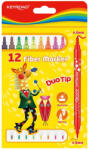 Keyroad Rostirón, filctoll készlet 2 mm/4 mm kétvégű 12 db/bliszter Keyroad Duo Tip vegyes színek (KR971414) - veryjet