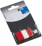 Info Notes Jelölőcímke 25x43mm, 50lap, műanyag, Info Notes Info Flags transzparens piros (7728-74) - veryjet
