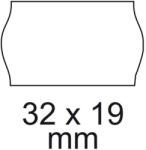  Árazószalag 32x19mm, stancolt 10 tekercs/csomag, fehér (ARAZ3219STA) - officefirst