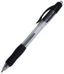 BLUERING Golyóstoll 0, 7mm, nyomógombos, gumírozott fogórész, fekete átlátszó test, Bluering® R2, írásszín fekete - officefirst