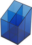 Bluering Írószertartó 4 rekeszes négyszögletű műanyag, Bluering® transzparens kék (41037A) - officefirst