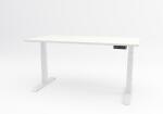  Birou reglabil pe inaltime TerrA8 PRO WHITE - 2 motoare, profil patrat, ALB (Dimensiune blat: 120x60 cm, Culoare blat: Stejar negru 18mm) (A8PROWH120STJBK)