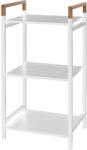 Feridras Raft metalic, Haiti, 3 rafturi, 40x78x30cm, metal si bambus, alb (115023)