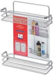 Feridras Etajera Francy de perete, cu 2 polite, otel cromat, 26, 4x10x35cm (160019-B)