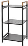 Feridras Raft metalic, Haiti, 3 rafturi, 40x78x30cm, metal si bambus, negru (115024)