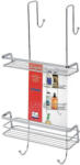 Feridras Etajera Francy pentru cabina dus, 2 polite, otel cromat, argintiu, 25, 5x11x60 cm (160025-B)