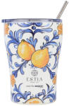 Estia Home Art Coffee Mug Save The Aegean Reciclabil Pahar Termos Oțel inoxidabil Fără BPA 350ml Amalfi Coast cu Pai 01-31756 (01-31756)