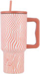 Estia Home Art Straw Tumbler XL Save the Aegean Reciclabil Pahar cu mâner Termos Oțel inoxidabil Fără BPA 900ml Soft Ripple cu Pai și Mâner 01-32043 (01-32043)