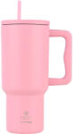 Estia Home Art Straw Tumbler XL Save the Aegean Reciclabil Pahar cu mâner Termos Oțel inoxidabil Fără BPA 900ml Blossom Rose cu Pai și Mâner 01-32142 (01-32142)