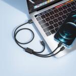 VEGER kábel 3 az 1-ben USB A - Type-C + Apple Lightning 8-tű + Micro 2A V303 1, 2m fekete