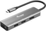 Equip Adapter USB-C -> HDMI/DisplayPort/VGA 4K/1080P/60Hz gr (133485) (133485)
