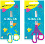Connect Olló 13cm, iskolai gumírozott fogóval, felakasztható csomagolásban Connect, (C-105823) - iroda-ellatas