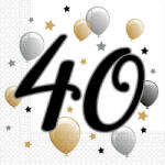  Happy Birthday 40 Milestone szalvéta 20 db-os 33x33 cm (PNN88867) - csinimini