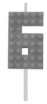  Építőkocka 6-os Grey Blocks tortagyertya, számgyertya (MLG132779B)