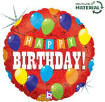  Happy Birthday Party Holo fólia lufi 46 cm (GBB36570H) - csinimini