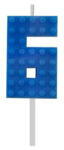  Építőkocka 6-os Blue Blocks tortagyertya, számgyertya (MLG132779C)